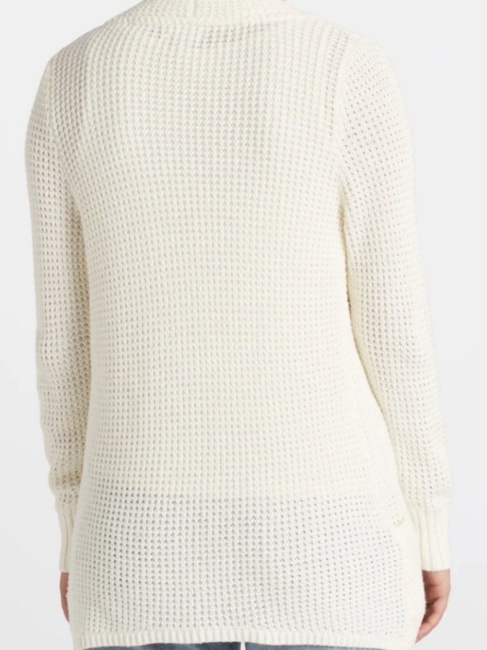 Market & Spruce Tabatha Waffle Knit Cotton Blend Cocoon Cardigan, XL Off white - Picture 4 of 13